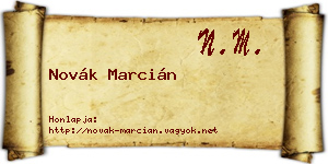Novák Marcián névjegykártya